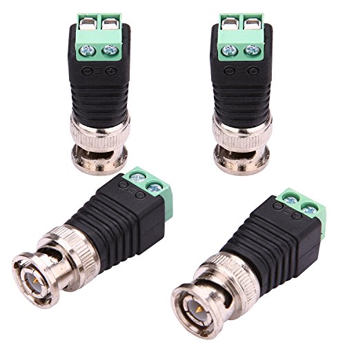 WildHD 20 Pack BNC Balun Connector and Camera Terminal Male Adpater for