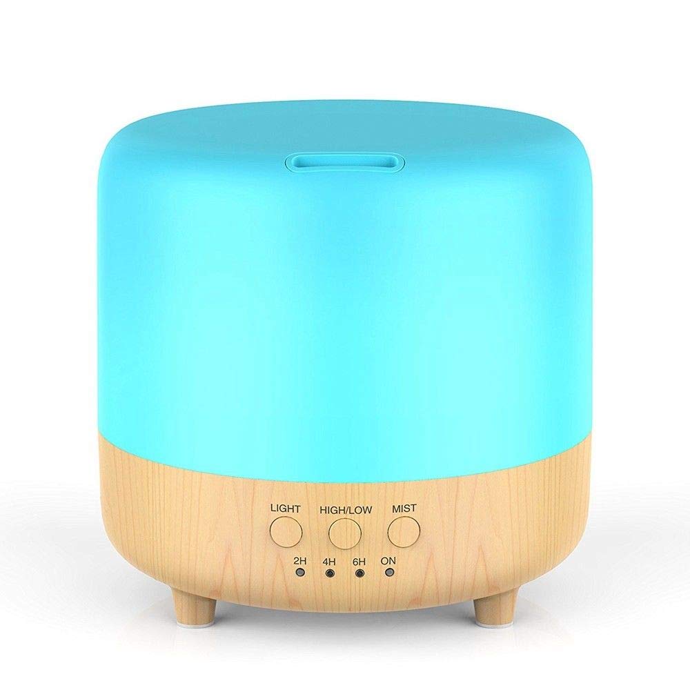 Jak N Joe 500 ml 7 LED Essential Oil Diffuser Plastic Brown Air Humidifier Aromatherapy Size 5.4" x 5.2" (D x H) Modern Style Set of 1