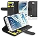 Black Flip Wallet Leather Case Cover Stand for SamsungGalaxy Note 2 II N7100