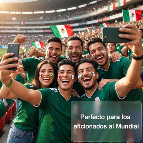 32PCS Tatuajes Temporales Mundial 2026, Pegatinas Mundial 2026 Decoration, Pegatinas Temporales Para Faciales, Ideales para El Eventos Deportivos de Fútbol y Celebraciones
