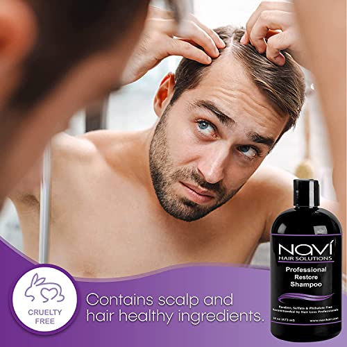 Navi Professional Strength Hair Loss Shampoo for Hair Growth, DHT Blocker Shampoo for Thinning Hair with Biotin Keratin and Vitamin E, Paraben and Sulfate Free, Hair Regrowth for Men and Women, 16 oz