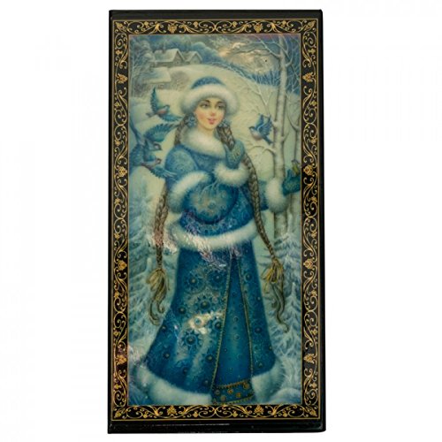 Wooden Lacquer Jewelry Box with Lid (Snegurochka)