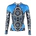 QinYing Cycling Jersey, Women Patterns Stylish Breathable Bicycle Jersey Long Sleeve Blue XXL