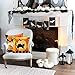 UMIKU 4PCS Halloween Pillow Covers 18 X 18 Halloween Decorations Halloween Throw Pillow Covers Decorative Throw Pillow Case Square Cushion Cover Sofa Indoor Outdoor Home Décor Pumpkin Bat Goast Cat