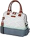 Arctic Zone Dual Compartment Insulated Lunch Tote, Woven Geo - Gray/White