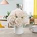 Lvydec Vintage Peony Artificial Flowers - 2 Pack Silk Peony Bouquet with 10 Flower Heads For Wedding Home Decoration (Cream White)