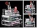MCB Home Essentials-Acrylic Makeup & Cosmetic Jewelry Organizer -Storage Display Box with 2 Set of Drawers Great Birthday Present