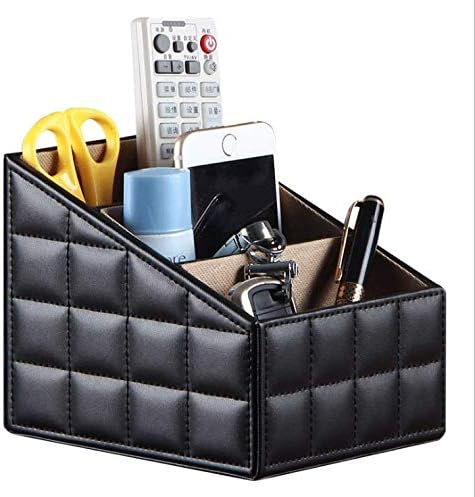 Leather Remote Control Holder Storage Container for TV Remote Phone Caddy Eyeglasses/controller TV Guide/mail/CD organizer/holder