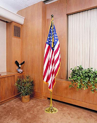 A-ONE 8FT Telescopic Indoor Flagpole Kit, Heavy Duty US Telescoping Aluminum Flag Pole with Ball, Golden - Thumbnail 2