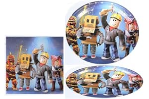 ANANJU 40pcs Children Party Supplies, 20Napkins,20Plates, Children Birthday Party Decorations,40Pcs/Set