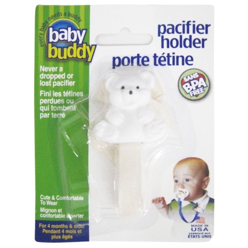 Baby Buddy Unisex Pacifier Holder Clip, Cream, 4 Months and Up