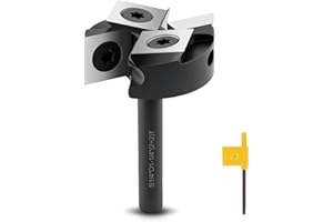 CNC Spoilboard Surfacing Router Bit 1/4" Shank Flattening Bit with 4pcs Indexable Carbide Inserts for Slab Flattening Woodwor