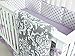 7 Pieces Set Ruffle Grey Puple Floral Baby Crib Nursery Bedding Set Ruffle Sheet