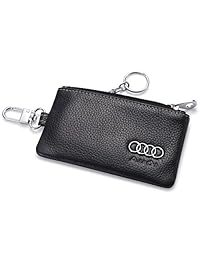 Audi coche Key Holder Funda Fob remoto con 1 metal Llavero   Piel auténtica