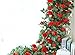 LNHOMY Lannu 2PCS 15 FT Artificial Rose Vine Garland Flowers Fake Flower Plants for Wedding Home Garden Party Hotel Decor, (Red)