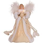 Kurt Adler 10-inch 10-Light Natural Angel Treetop