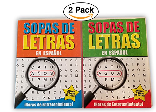 2 Pack - Spanish Word Search Book Jumbo,96 Page Each Easy-to-see Full Page Seek & Circle.