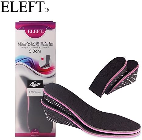 ELEFT Memory Foam Height Increase Full Length Insoles 3cm up Pink