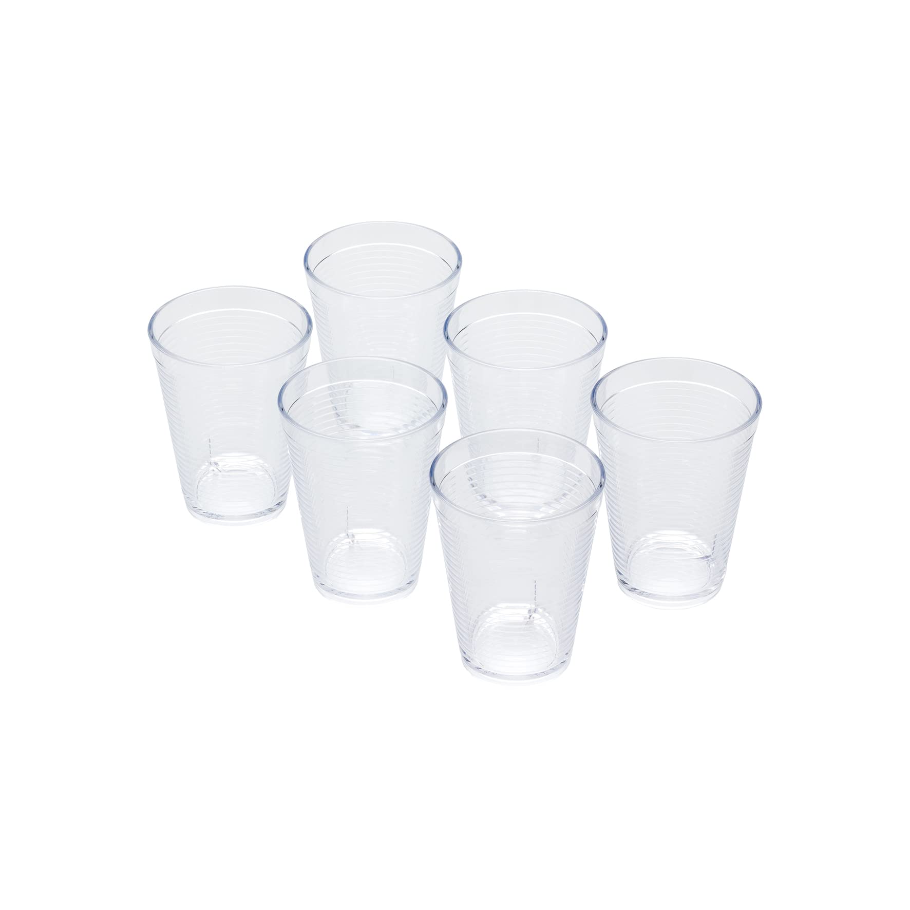 Omada Design 6 Water Glasses 270 ml, Stackable, Shatterproof, Reusable, Plastic for Outdoor Use, Samba Line