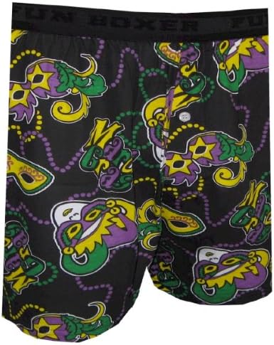 Fun Boxers Mardi Gras BLK Men's Boxer Short