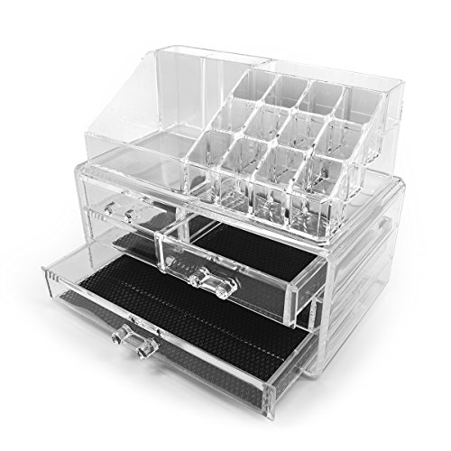 Sorbus Acrylic Cosmetic Makeup and Jewelry Storage Case Display - Great for Lipsticks, Liners, Nail Polishes, Brushes, and Much More-Bathroom Space Saving, Stylish Acrylic Case - Christmas Gift - Thumbnail 3