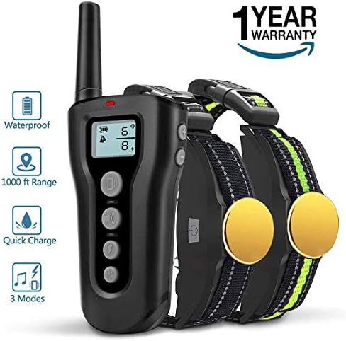 BOOCOSA Dog Training Collar-Remote Rechargeable Shock Collar for Dogs, Waterproof Electric Shock Collar with Beep Vibration Shock for Small Medium Large Dogs