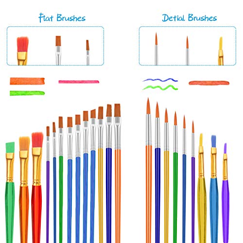 image for anezus Paint Brushes for Kids, 40 Pieces Kids Paint Brushes Small Acry