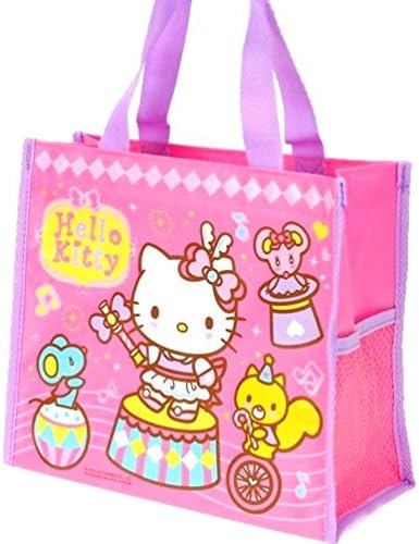 Hello Kitty Water Resistant Lunch Box Zipper Tote Bag with Water Bottle Case