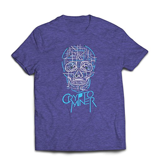 lepni.me Men's T-Shirt Crypto Miner Cryptocurrency Bitcoin Ethereum algorithms (Medium Heather Blue Multi Color) - Thumbnail 2