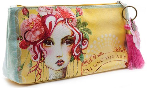 Papaya Art Love Who You Are Rose Oil Cloth Make-Up or Accessory Travel Bag