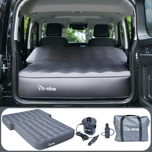 D-Hive SUV Air Mattress, Ultra-Thick Material Extra-High Car Air Mattress, SUV Mattress for Toyota 4runner, Jeep Wrangler, Car Mattress Inflatable Grey