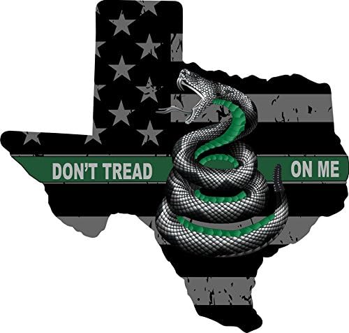 Don't Tread On Me Thin Green Line Texas State Reflective Decal