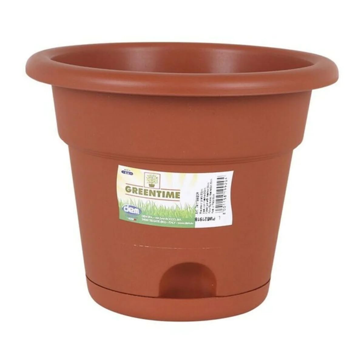 GREENTIME ECO 54048 Plant Pot with Saucer, 20 cm, Multicoloured