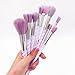 Tube Cosmetics 10Pcs Synthetic/Vegan Soft Hair Cream Unicorn Shape Design Handle Makeup Brushes Set Soft Rainbow Multi-Colour Brush Hair With Portable Case