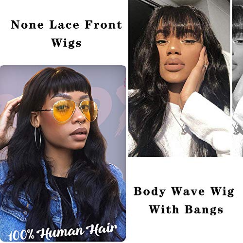 CanaryFly-Brazilian-Virgin-Human-Hair-Body-Wave-Wigs-With-Bangs-None-Lace-Front-Wigs-Glueless-Machine-Made-Wigs-For-Black-Women-130-Density-Natural-Color16inch-Body-Wave