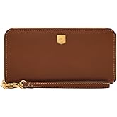 Fossil Women's Lennox Leather Zip Around Clutch Wallet, Medium Brown (Model: SL10037200)