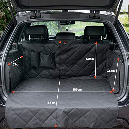 FOXXER Premium 4Layer, Non Slip Car Boot Liner for Dogs with Bumper