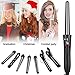 7 in 1 Curling Iron, Professional Curling Wand Set - 7 Interchangeable Ceramic Barrel Wand Curling Iron - Dual Voltage, Digital Temp Control Hair Curler for All Hair Types with Glove Travel Bag, Black