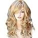 Women's 2 Tones Ombre Wig Mixed Color Bleach Blonde & Strawberry Blonde Big Wave Curl Long Natural Wavy Synthetic Hair Fabulous Curly Wigs (Bleach Blonde & Strawberry Blonde)