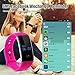 Diggro S1 Bluetooth Smart Bracelet Watch Wristband with Heart Rate and Blood Oxygen Monitor Sport Fitness Tracker Sleep Monitor for Android iOS, Rose Red