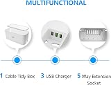 FDTEK 8-in-1 Extension Socket with USB Ports USB Charger Cable Box UK 2m view 4