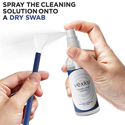 Vexko Kamera-Reinigungsset für DSLR-Kameras - Reisetasche + Kameraobjektiv-Reinigungstücher + Mikrofaserreinigungstücher + Luftgebläse + Sensor-Reinigungstücher + Tupfer + Linsenstift + Bürste – Bild 8