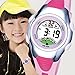 AZLAND Outdoors Sports Digital Girls Watches Multi Functions Led Water Resistant Kids Wrist Watches Pink