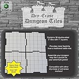 Dry Erase Dungeon Tiles, Set of 36 Five-inch Interlocking Squares for Role-Playing and Miniature Tabletop Games