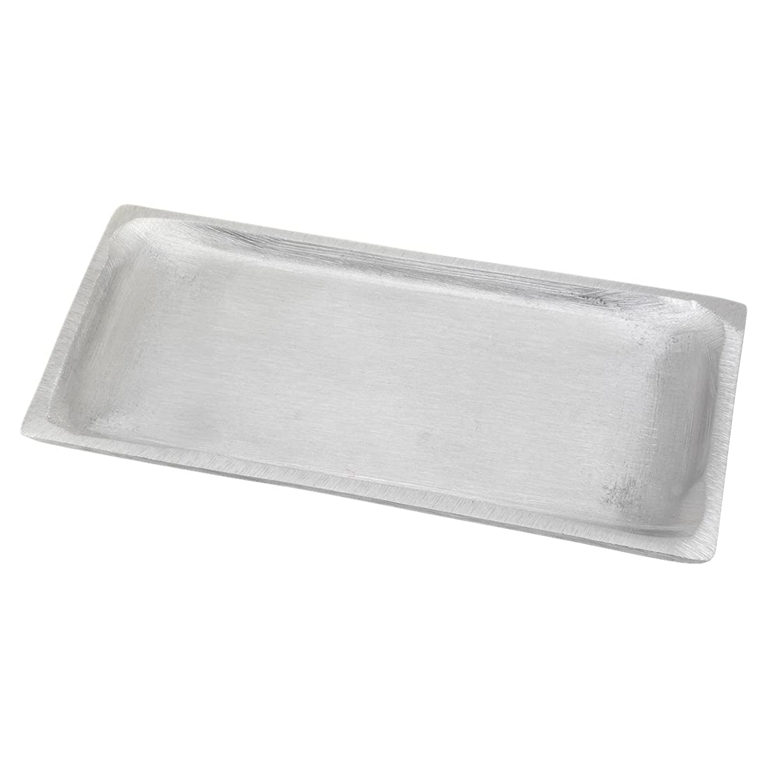 NKlaus Candle plate rectangular 17x9cm aluminium silver matt coaster saucer deco 10427