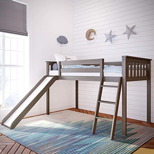 Max & Lily Twin Low Loft Bed with Slide, Clay Pricepulse