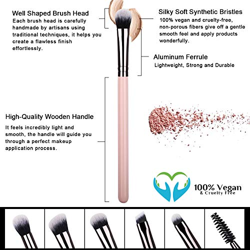image for Real Perfection Makeup Eye Brush Set, Essential 7 Pcs Makeup Brushes E
