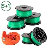 X Home Trimmer Replacement Spools Compatible with Black Decker SF-080 GH3000 LST540 Weed Eater, 20ft 0.080 inch Edger Refills, Single Line Cord Parts, 90583594 Cover Cap (5 spools, 1 Cap)