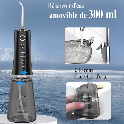 SURFOU Professional Dental Jet Water Flosser for Teeth, Irrigators and Irrigators Cleaning Teeth Water Jet, Tooth Cleaner Pulser Interdental Irrigator Portable Scaler