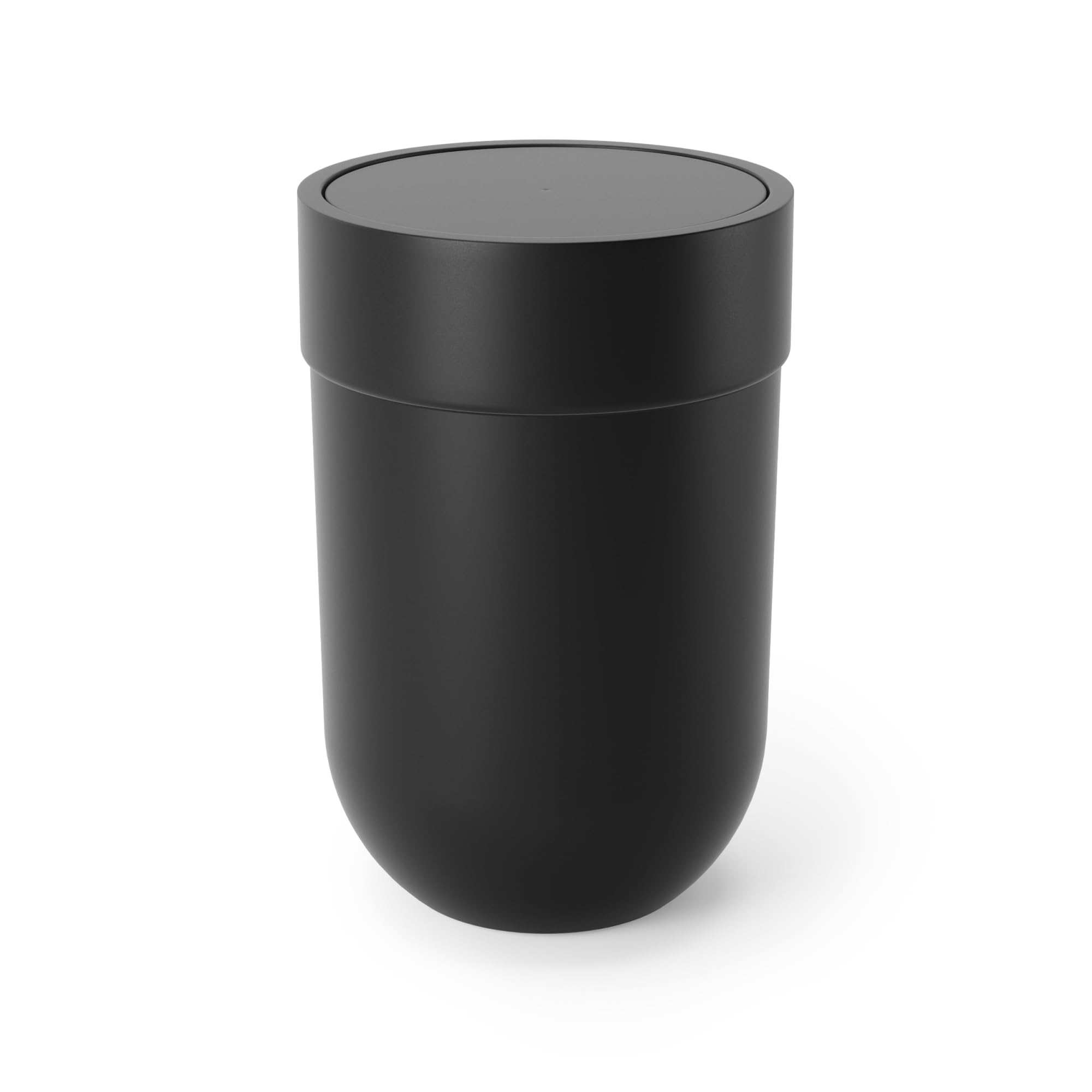 Photo 1 of Umbra Touch Waste Can, Small Trash Can with Lid, Swing Lid Basket, Garbage for Washroom/Bathroom, Black